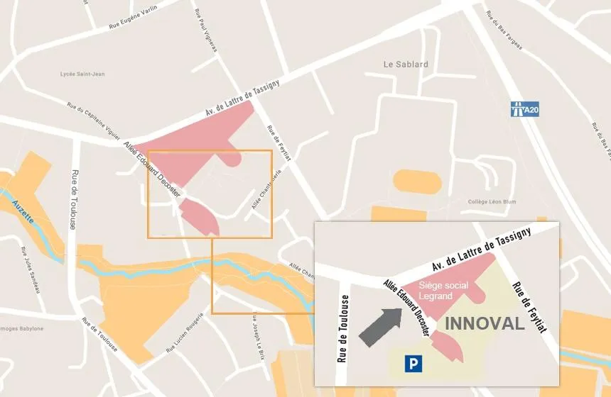 Plan d'accès au site Legrand de Limoges